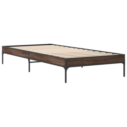 Bed Frame without Mattress Brown Oak 90x190 cm Single