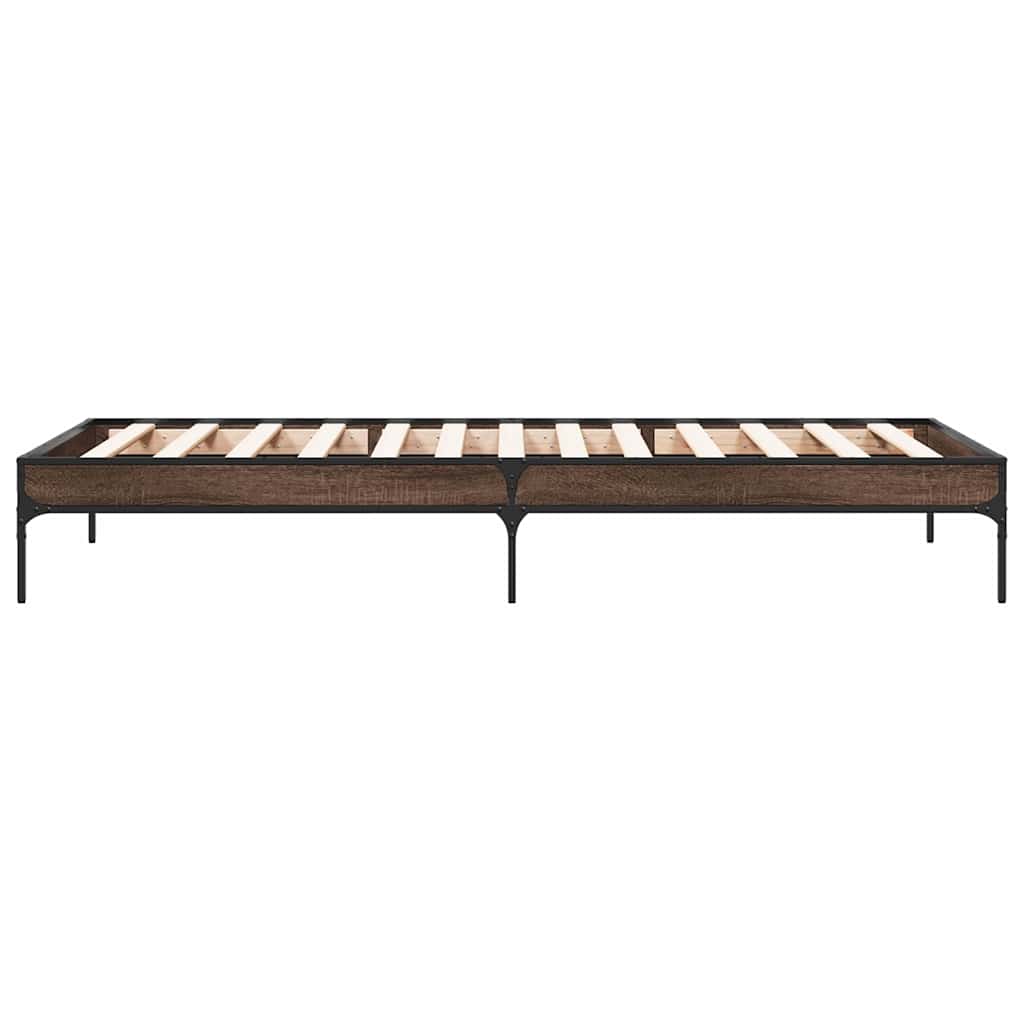 Bed Frame without Mattress Brown Oak 75x190 cm Small Single
