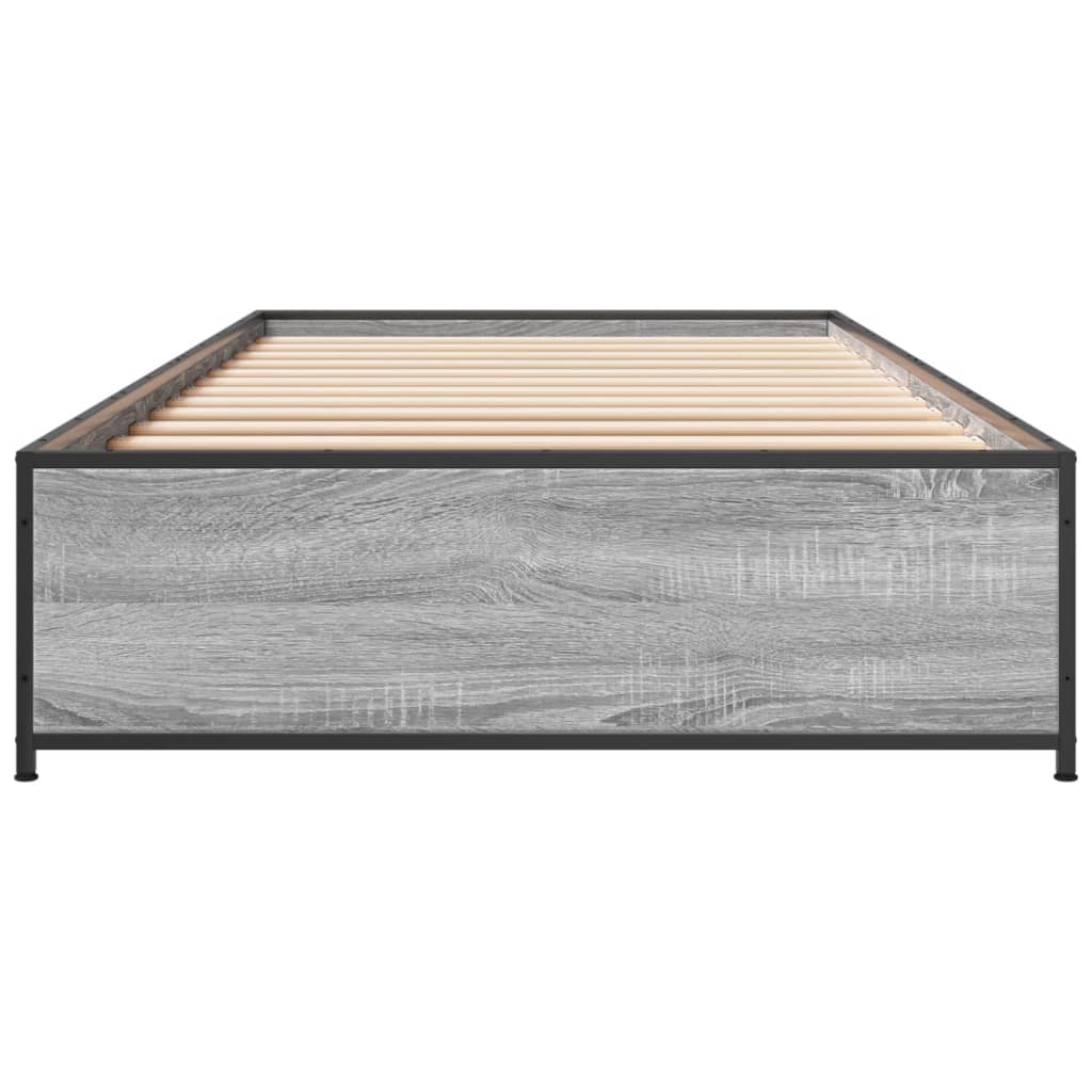 Bed Frame without Mattress Grey Sonoma 90x190 cm Single