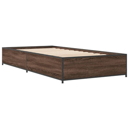 Bed Frame without Mattress Brown Oak 90x190 cm Single