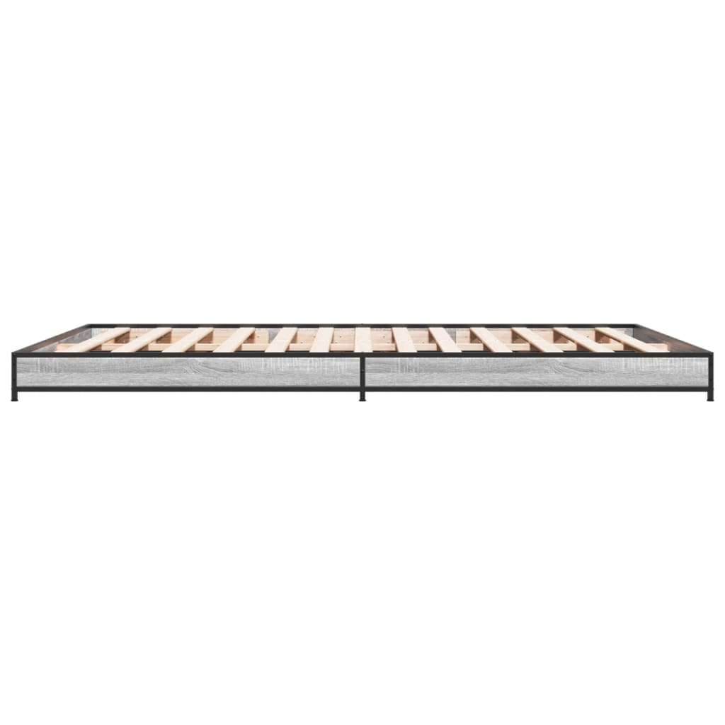 Bed Frame without Mattress Grey Sonoma 120x200 cm
