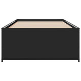 Bed Frame Black 100x200 cm Engineered Wood and Metal