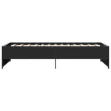 Bed Frame Black 100x200 cm Engineered Wood and Metal