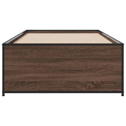 Bed Frame without Mattress Brown Oak 90x200 cm