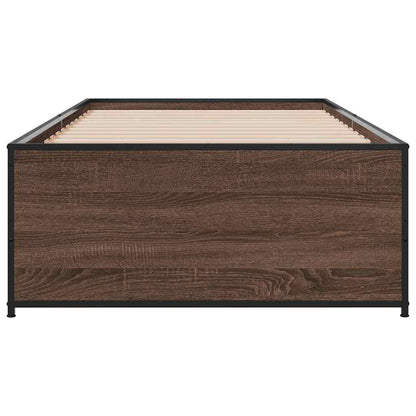 Bed Frame without Mattress Brown Oak 90x190 cm Single