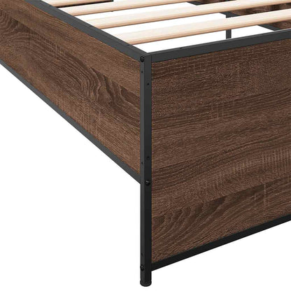 Bed Frame without Mattress Brown Oak 90x190 cm Single