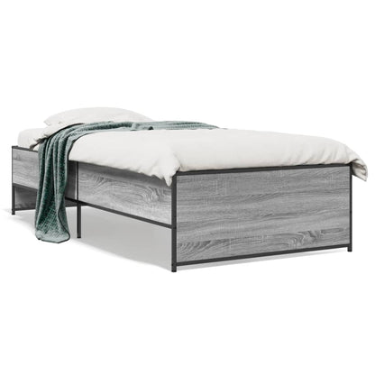 Bed Frame without Mattress Grey Sonoma 75x190 cm Small Single
