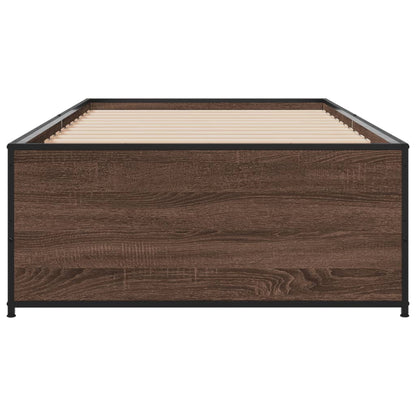 Bed Frame without Mattress Brown Oak 75x190 cm Small Single