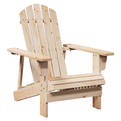 Adirondack Chair with Ottoman Natural Wood Solid Wood Fir