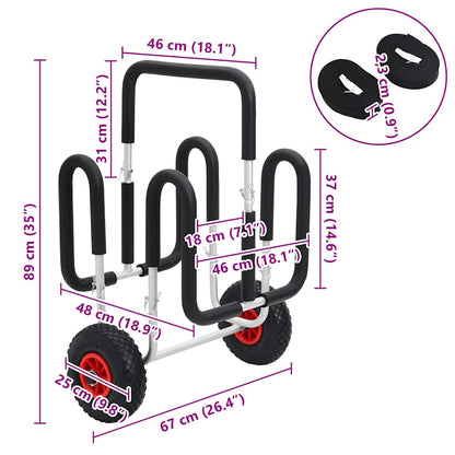 SUP Trolley for 2 Surfboards 90 kg Aluminium