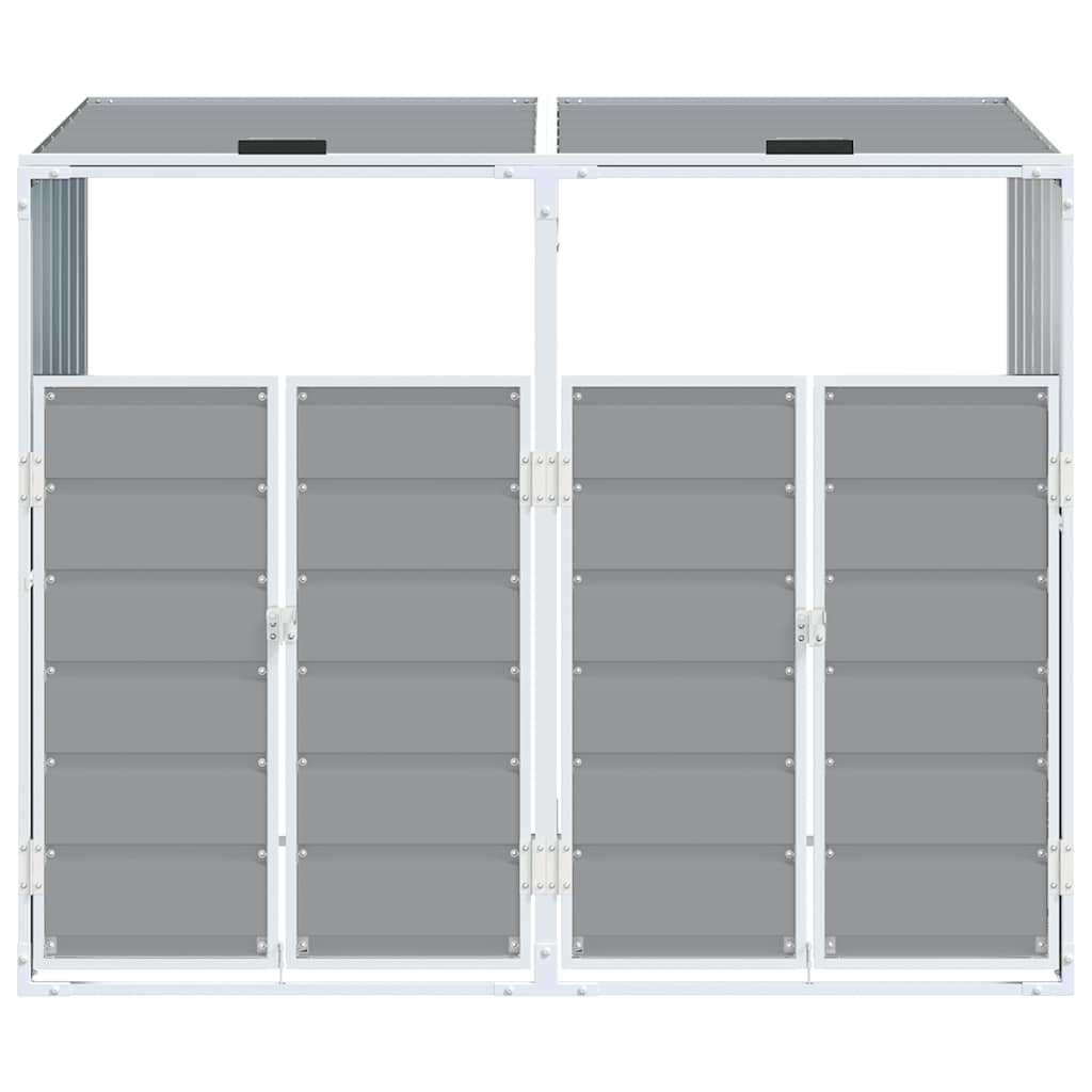 Wheelie Bin Storage for Double Bins Grey 144x81x113 cm Steel