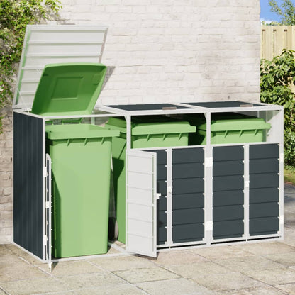 Wheelie Bin Storage for Triple Bins Anthracite 85"x31.9"x45.3" Steel
