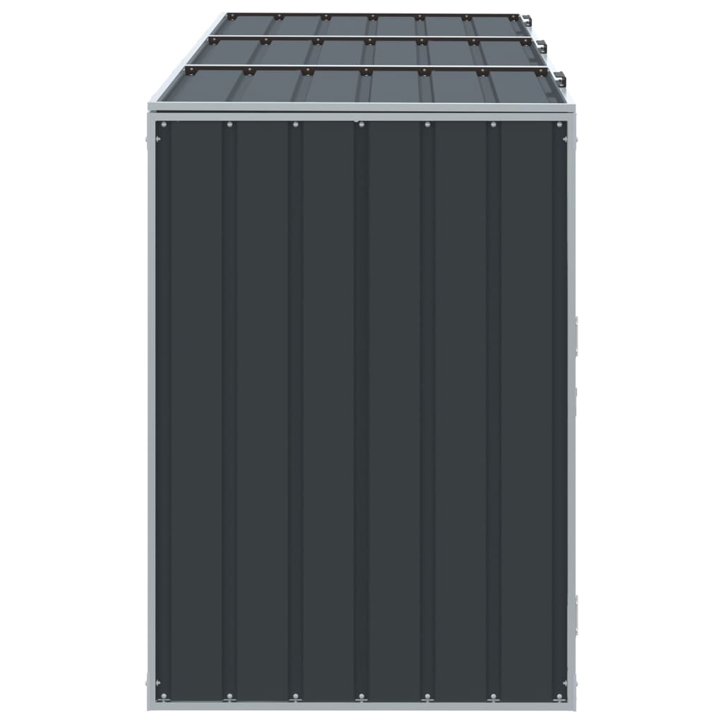 Wheelie Bin Storage for Triple Bins Anthracite 85"x31.9"x45.3" Steel