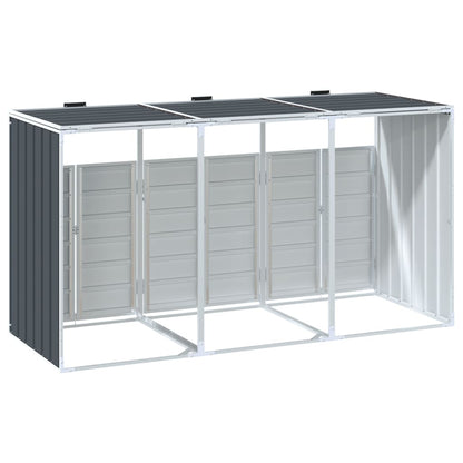 Wheelie Bin Storage for Triple Bins Anthracite 85"x31.9"x45.3" Steel