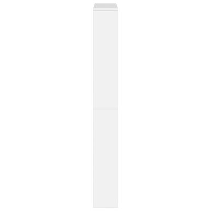 Shoe Cabinet with Mirror 4-Layer High Gloss White 63x17x134 cm