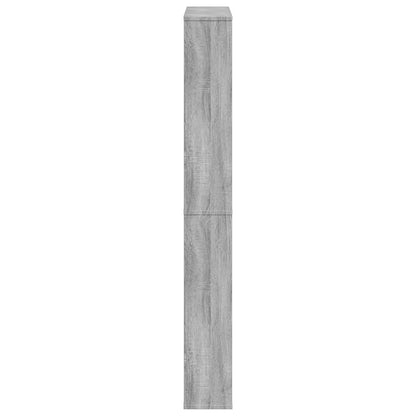 Shoe Cabinet with Mirror 4-Layer Grey Sonoma 63x17x134 cm