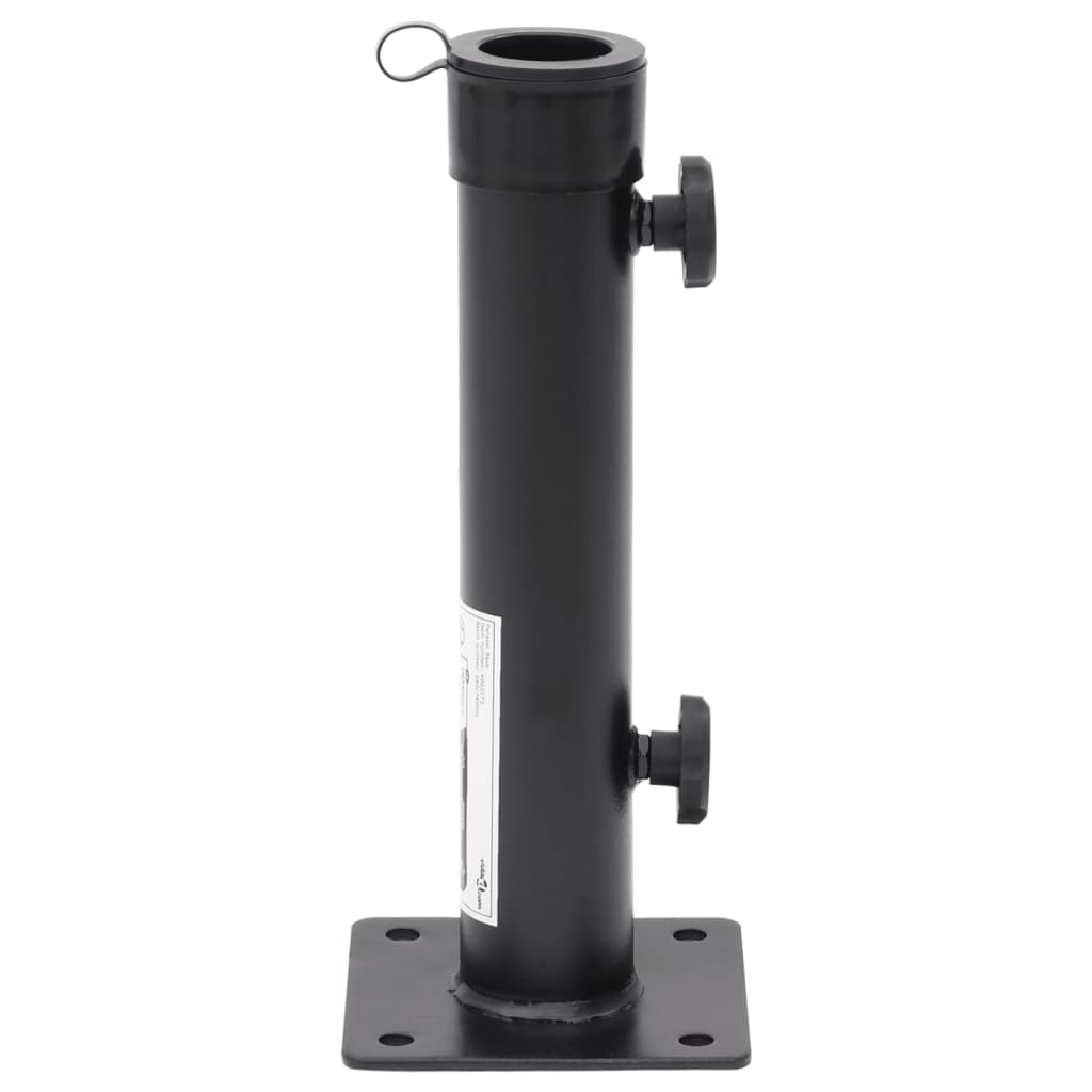 vidaXL Parasol Base Matt Black Steel with powder coating Compact