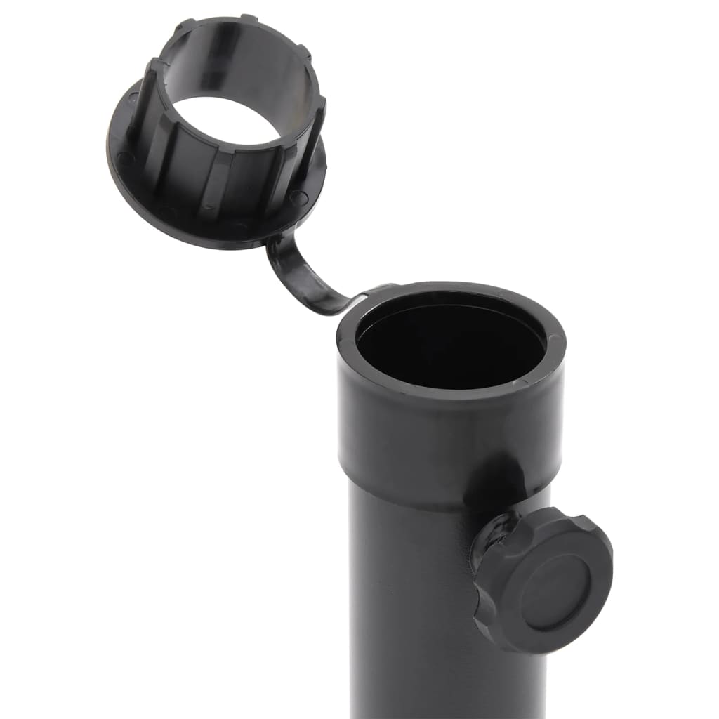 vidaXL Parasol Base Matt Black Steel with powder coating Compact