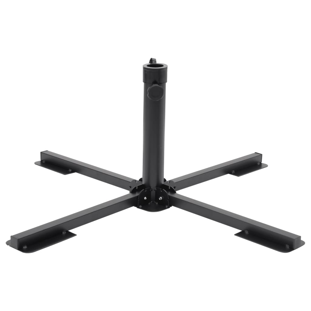 vidaXL Parasol Base Glossy black Steel with powder coating Standard
