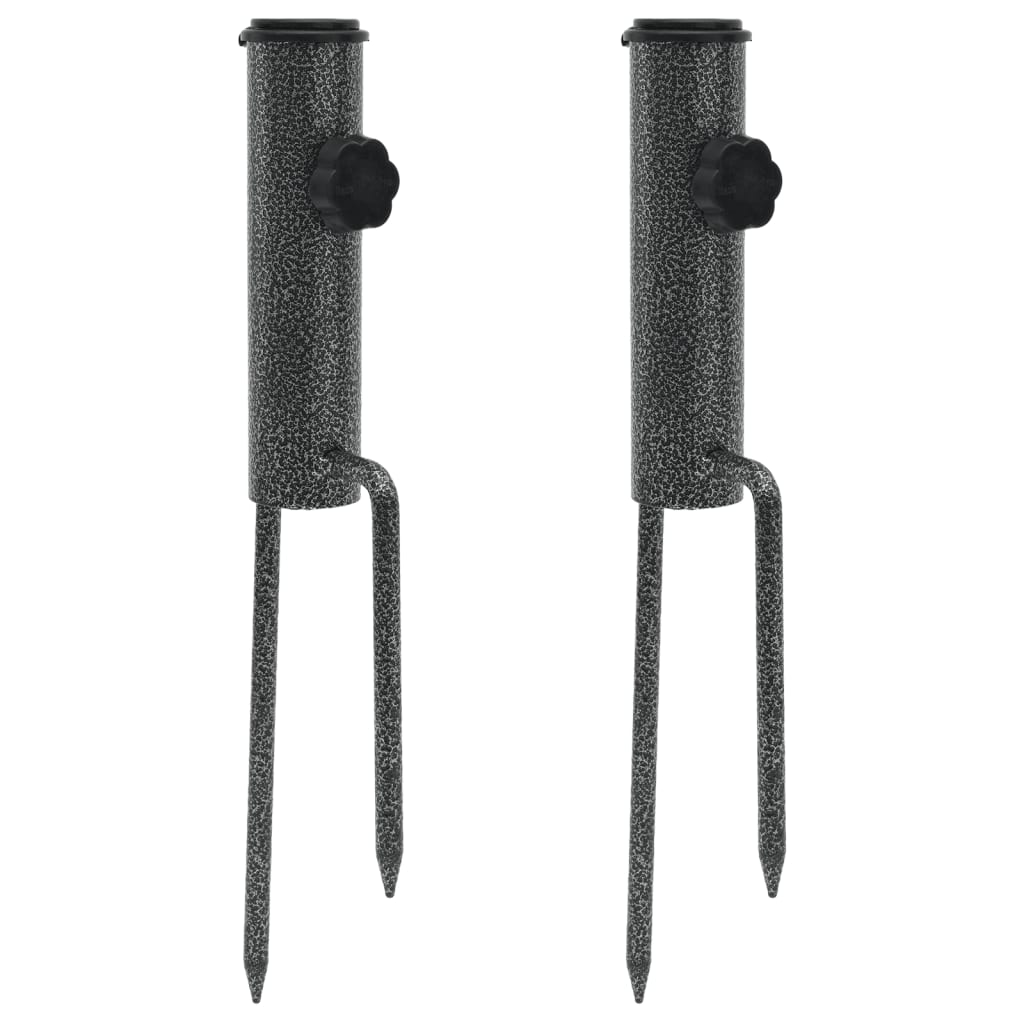vidaXL Parasol Stand Black Galvanized steel Adjustable diameter