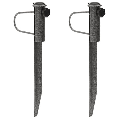 vidaXL Parasol Stand Black Galvanized steel Compact Adjustable Armrests
