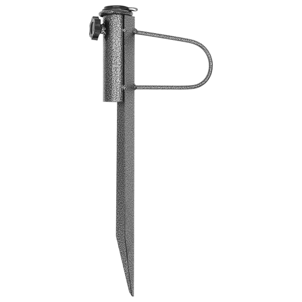 vidaXL Parasol Stand Black Galvanized steel Compact Adjustable Armrests