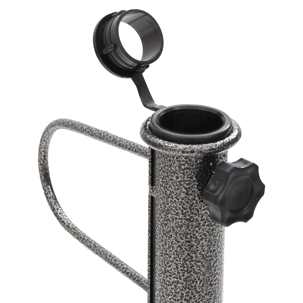 vidaXL Parasol Stand Black Galvanized steel Compact Adjustable Armrests