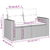 11 Piece Garden Sofa Set with Cushions Grey Poly Rattan