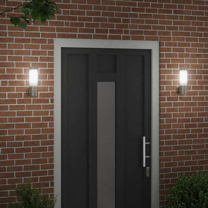 Outdoor Wall Light 2 pcs Silver 12 x 8.5 x 27 cm