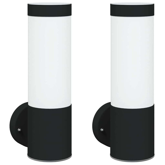 Outdoor Wall Light 2 pcs Black 12 x 8.5 x 27 cm