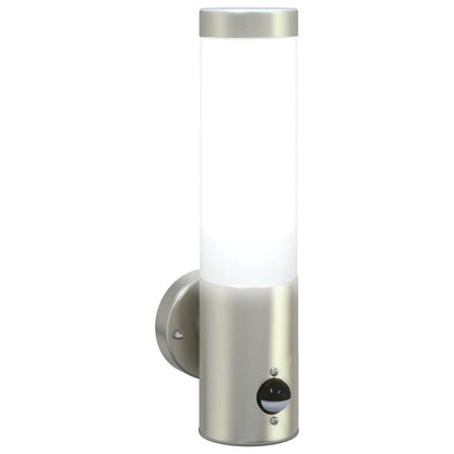 Outdoor Wall Light 2 pcs Silver 12 x 8.5 x 29 cm