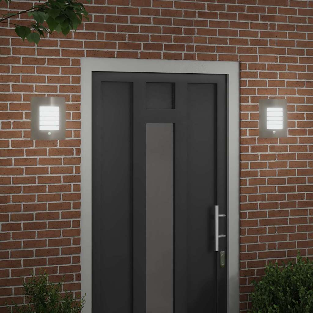 Outdoor Wall Light 2 pcs Silver 23.5 x 9 x 26 cm