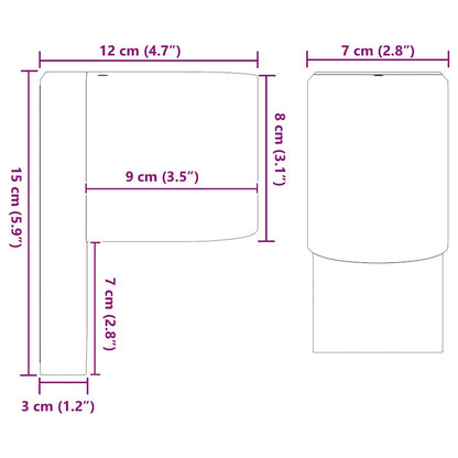 Outdoor Wall Light Black 12 x 7 x 15 cm Stainless Steel