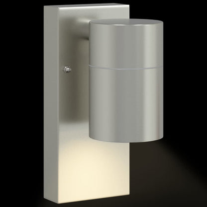 Outdoor Wall Light 2 pcs Silver 6.5 x 10.5 x 16 cm