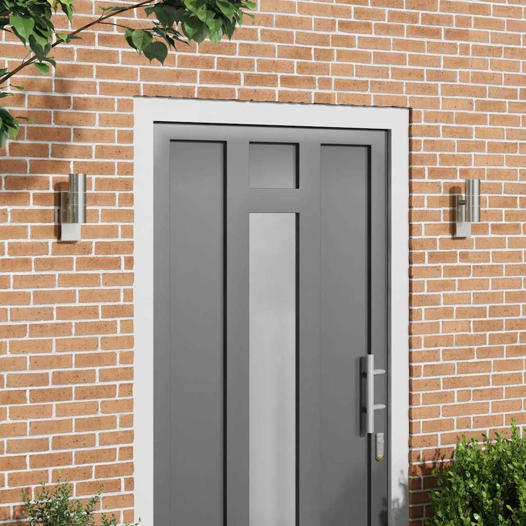 Outdoor Wall Light 2 pcs Silver 7 x 10 x 22 cm