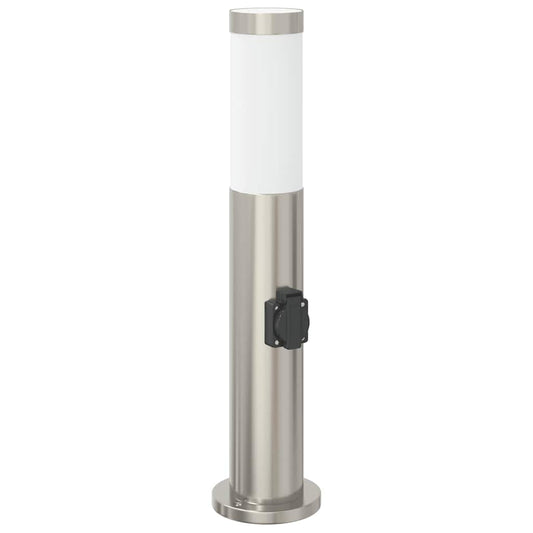 Bollard Light with Outlet 50 cm Stainless Steel IP44