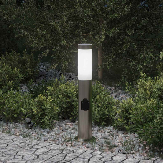 Bollard Light with Outlet 50 cm Stainless Steel IP44