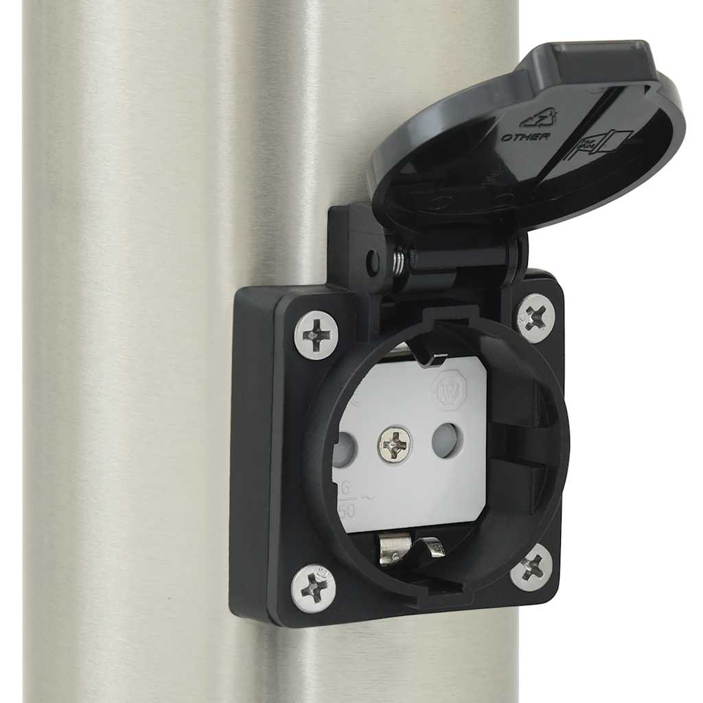 Bollard Lights with Outlet 3pcs 50 cm Stainless Steel IP44