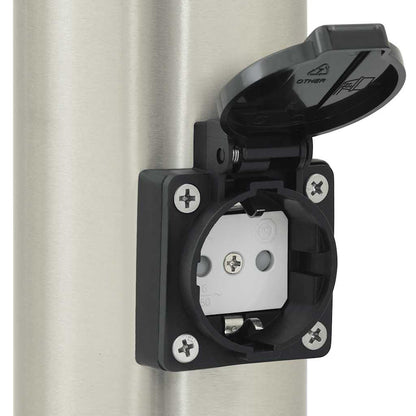 Bollard Light with Outlet 110 cm Stainless Steel IP44