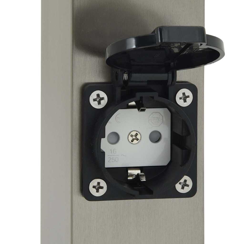 Bollard Light with Outlet 50 cm Stainless Steel IP44