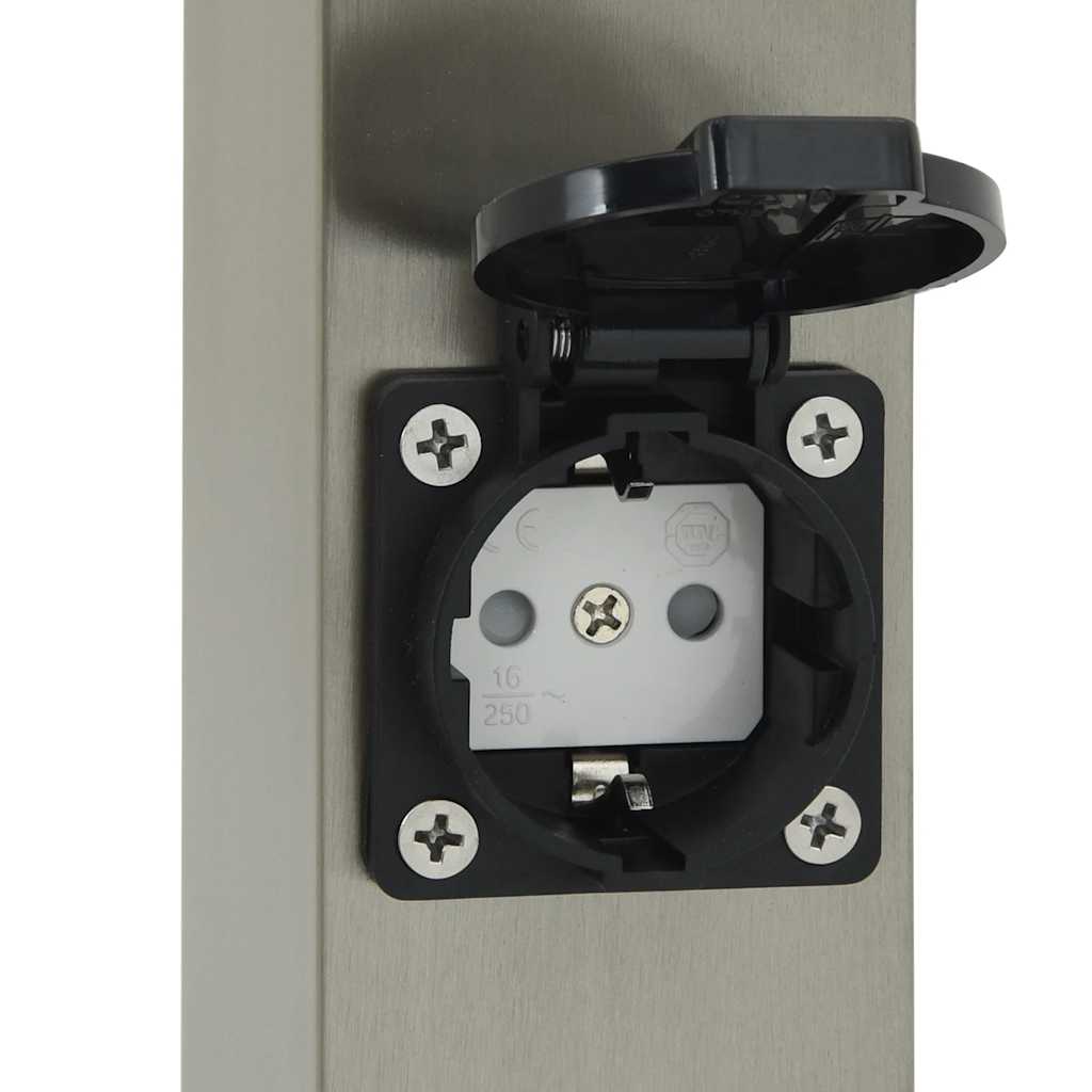 Bollard Lights with Sensor&Outlet 3 pcs 80 cm Stainless Steel IP44