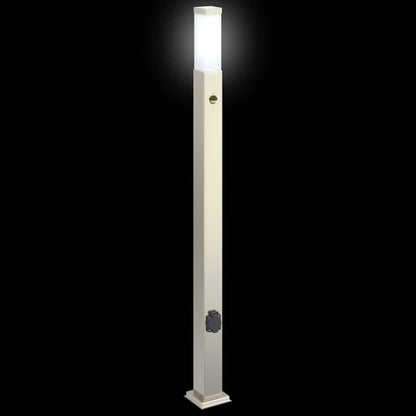 Bollard Lights with Sensor&Outlet 3 pcs 110 cm Stainless Steel IP44