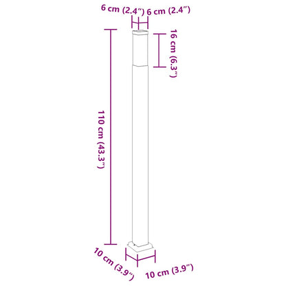 Bollard Light 110 cm Black IP44