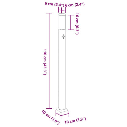 Bollard Light with Sensor 110 cm Black IP44