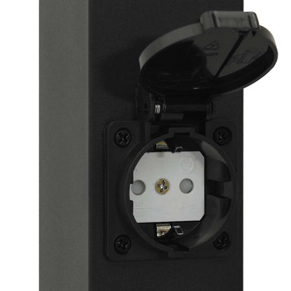 Bollard Light with Outlet 80 cm Black IP44
