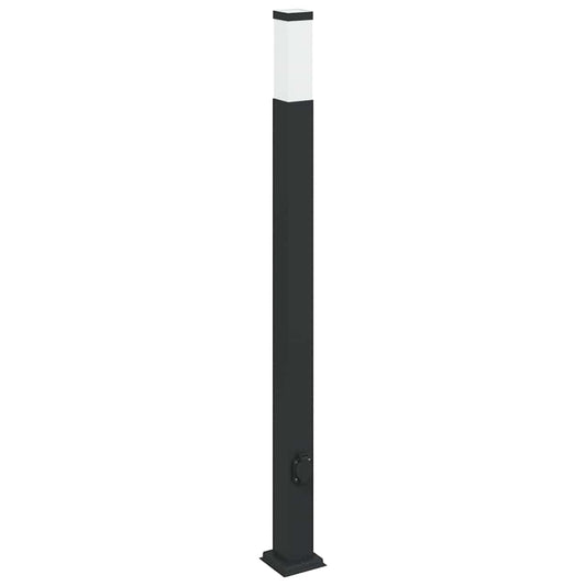 Bollard Light with Outlet 110 cm Black IP44