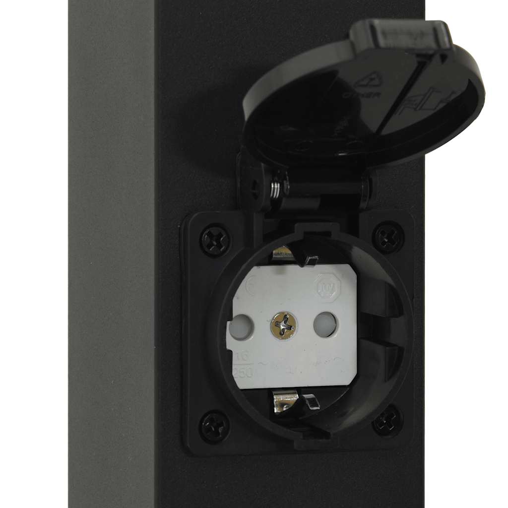 Bollard Light with Outlet 110 cm Black IP44