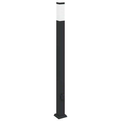 Bollard Lights with Outlet 3 pcs 110 cm Black IP44