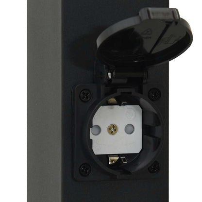 Bollard Lights with Outlet 3 pcs 110 cm Black IP44