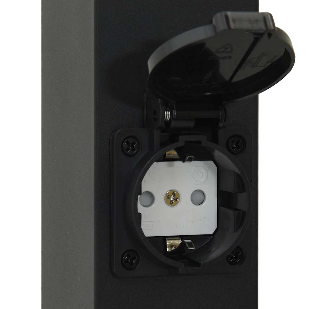 Bollard Lights with Sensor&Outlet 3 pcs 50 cm Black IP44